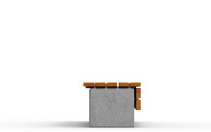 straatmeubilair, bank, beton, glad beton, muurbevestiging, houten zitting
