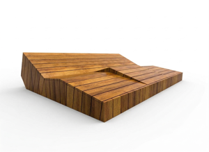 straatmeubilair, bank, zitbanken, leasure and rest, dubbelzijdig, chaise longue, moduleerbaar, houten rugleuning, houten zitting, trybuna