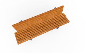 straatmeubilair, zitbanken, houten rugleuning, houten zitting