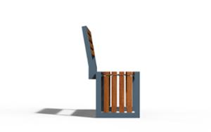 straatmeubilair, zitbanken, logo, houten rugleuning, houten zitting