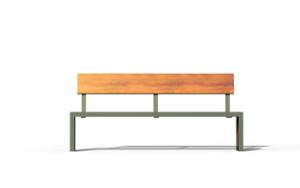 straatmeubilair, zitbanken, houten rugleuning, houten zitting