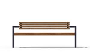 straatmeubilair, zitbanken, logo, houten rugleuning, armleuning, houten zitting