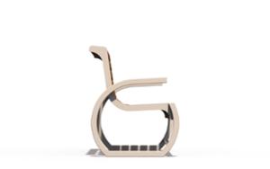 straatmeubilair, zitbanken, voor senioren, houten rugleuning, armleuning, houten zitting