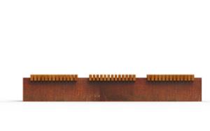 straatmeubilair, bank, beton, glad beton, corten, muurbevestiging, houten zitting