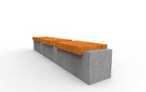 straatmeubilair, bank, beton, glad beton, corten, muurbevestiging, houten zitting