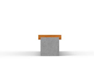 straatmeubilair, bank, beton, glad beton, corten, muurbevestiging, houten zitting