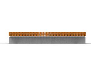 straatmeubilair, bank, beton, glad beton, dubbelzijdig, muurbevestiging, houten zitting