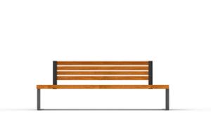 straatmeubilair, zitbanken, dubbelzijdig, houten rugleuning, houten zitting