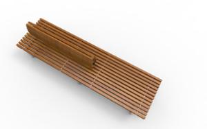 straatmeubilair, bank, zitbanken, dubbelzijdig, houten rugleuning, houten zitting