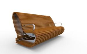 straatmeubilair, zitbanken, houten rugleuning, armleuning, houten zitting, hoge rugleuning