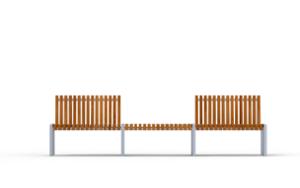 straatmeubilair, zitbanken, moduleerbaar, houten rugleuning, houten zitting