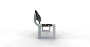 straatmeubilair, zitbanken, logo, houten rugleuning, houten zitting