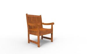 straatmeubilair, zitbanken, logo, houten rugleuning, armleuning, houten zitting, vintage