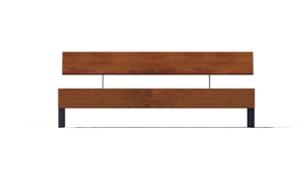 straatmeubilair, zitbanken, houten rugleuning, houten zitting