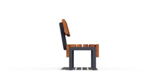 straatmeubilair, zitbanken, houten rugleuning, houten zitting