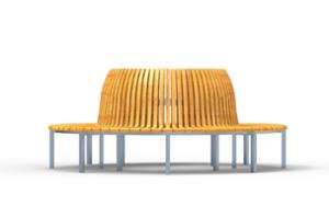 straatmeubilair, zitbanken, gebogen, scandinavian line, hoge rugleuning
