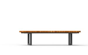 straatmeubilair, bank, horizontale planken, gebogen, houten zitting