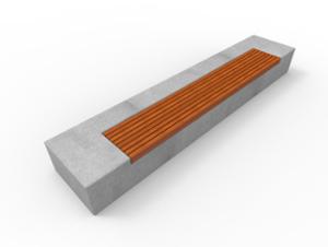 straatmeubilair, bank, beton, glad beton, muurbevestiging, houten zitting