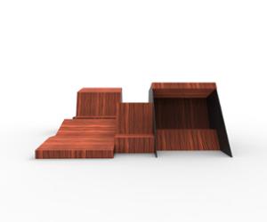 straatmeubilair, bank, zitbanken, leasure and rest, dubbelzijdig, chaise longue, houten rugleuning, houten zitting, multifunctioneel
