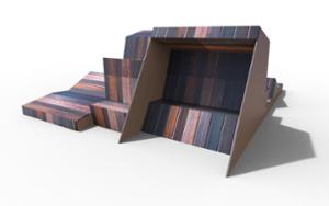 straatmeubilair, bank, zitbanken, leasure and rest, dubbelzijdig, chaise longue, houten rugleuning, houten zitting, multifunctioneel