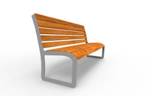 straatmeubilair, zitbanken, houten rugleuning, houten zitting