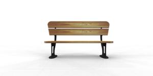straatmeubilair, zitbanken, logo, houten rugleuning, houten zitting