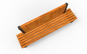 straatmeubilair, zitbanken, houten rugleuning, houten zitting