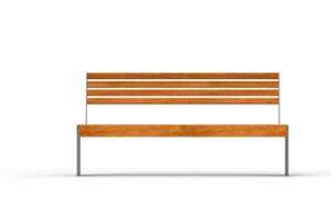 straatmeubilair, zitbanken, logo, houten rugleuning, houten zitting