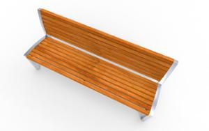 straatmeubilair, zitbanken, houten rugleuning, houten zitting