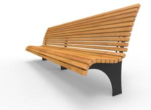 straatmeubilair, zitbanken, houten rugleuning, armleuning, houten zitting, vintage, hoge rugleuning