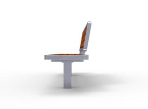 straatmeubilair, zitbanken, houten rugleuning, houten zitting