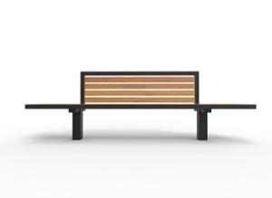straatmeubilair, zitbanken, houten rugleuning, houten zitting