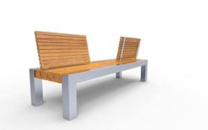 straatmeubilair, zitbanken, dubbelzijdig, houten rugleuning, houten zitting