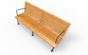 straatmeubilair, zitbanken, houten rugleuning, armleuning, houten zitting, vintage