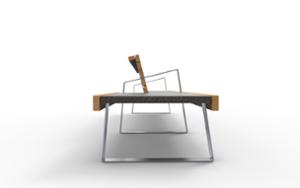 straatmeubilair, bank, zitbanken, moduleerbaar, houten rugleuning, armleuning, gestoffeerde zitting