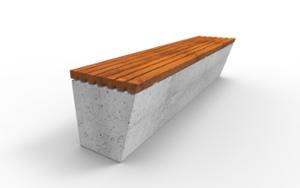 straatmeubilair, bank, beton, glad beton, houten zitting