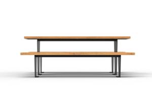 straatmeubilair, bank, picknick set, houten zitting, tafel