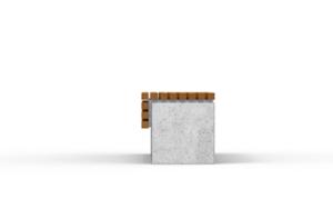 straatmeubilair, bank, beton, glad beton, houten zitting