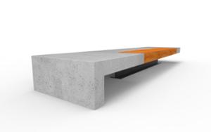 straatmeubilair, bank, beton, glad beton, houten zitting