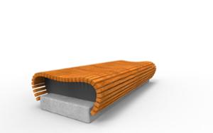 straatmeubilair, bank, beton, glad beton, dubbelzijdig, houten rugleuning, houten zitting