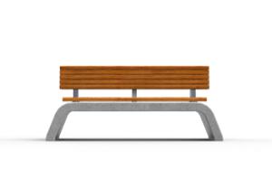 straatmeubilair, zitbanken, beton, glad beton, dubbelzijdig, houten rugleuning, houten zitting
