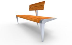 straatmeubilair, zitbanken, houten rugleuning, houten zitting