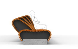 straatmeubilair, bank, zitbanken, leasure and rest, beton, glad beton, chaise longue, moduleerbaar, houten rugleuning, houten zitting, sofa