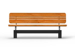 straatmeubilair, zitbanken, houten rugleuning, houten zitting