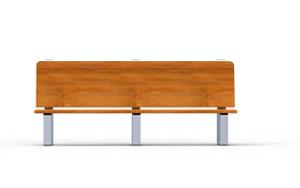 straatmeubilair, zitbanken, houten rugleuning, houten zitting, hoge rugleuning