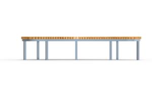 straatmeubilair, horizontale planken, dubbelzijdig, bank, gebogen, scandinavian line