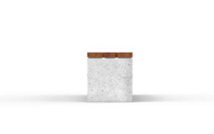 straatmeubilair, plantenbak, bank, beton, glad beton, houten zitting