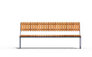 straatmeubilair, horizontale planken, zitbanken, houten rugleuning, houten zitting