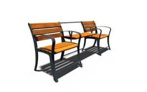 straatmeubilair, zitbanken, voor senioren, toegankelijk voor mindervaliden, houten rugleuning, houten zitting, kleine tafel, tafel, vintage