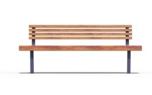 straatmeubilair, zitbanken, paalbevestiging, houten rugleuning, houten zitting